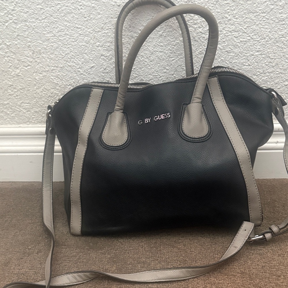 G by Guess Black and Tan Satchel